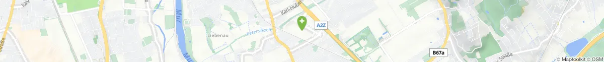 Map representation of the location for Apotheke Liebenau in 8041 Graz-Liebenau